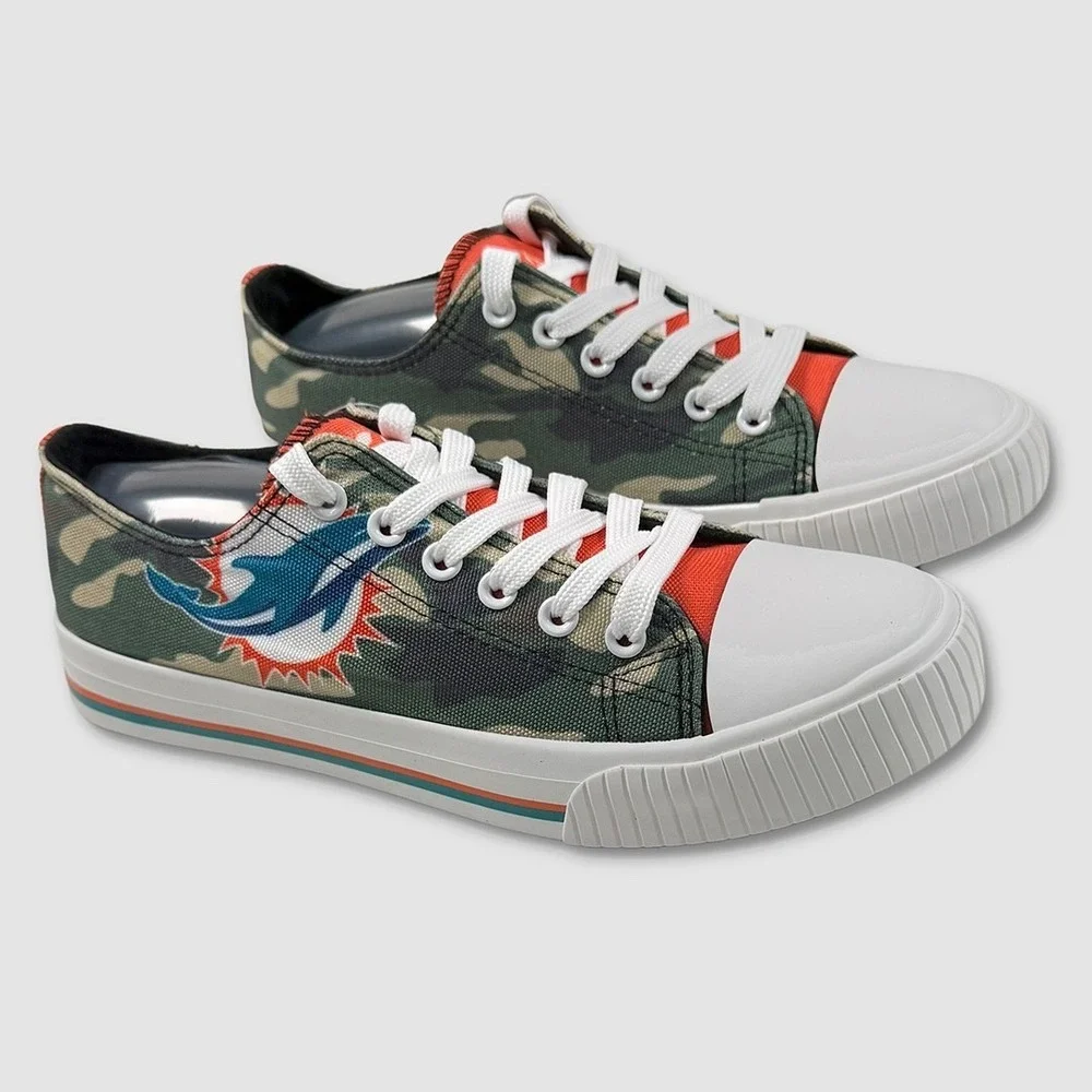 FOCO‎ / Miami Dolphins Sneakers / Shoes - NEW Womens 8 Camo / White - #49334-J1
